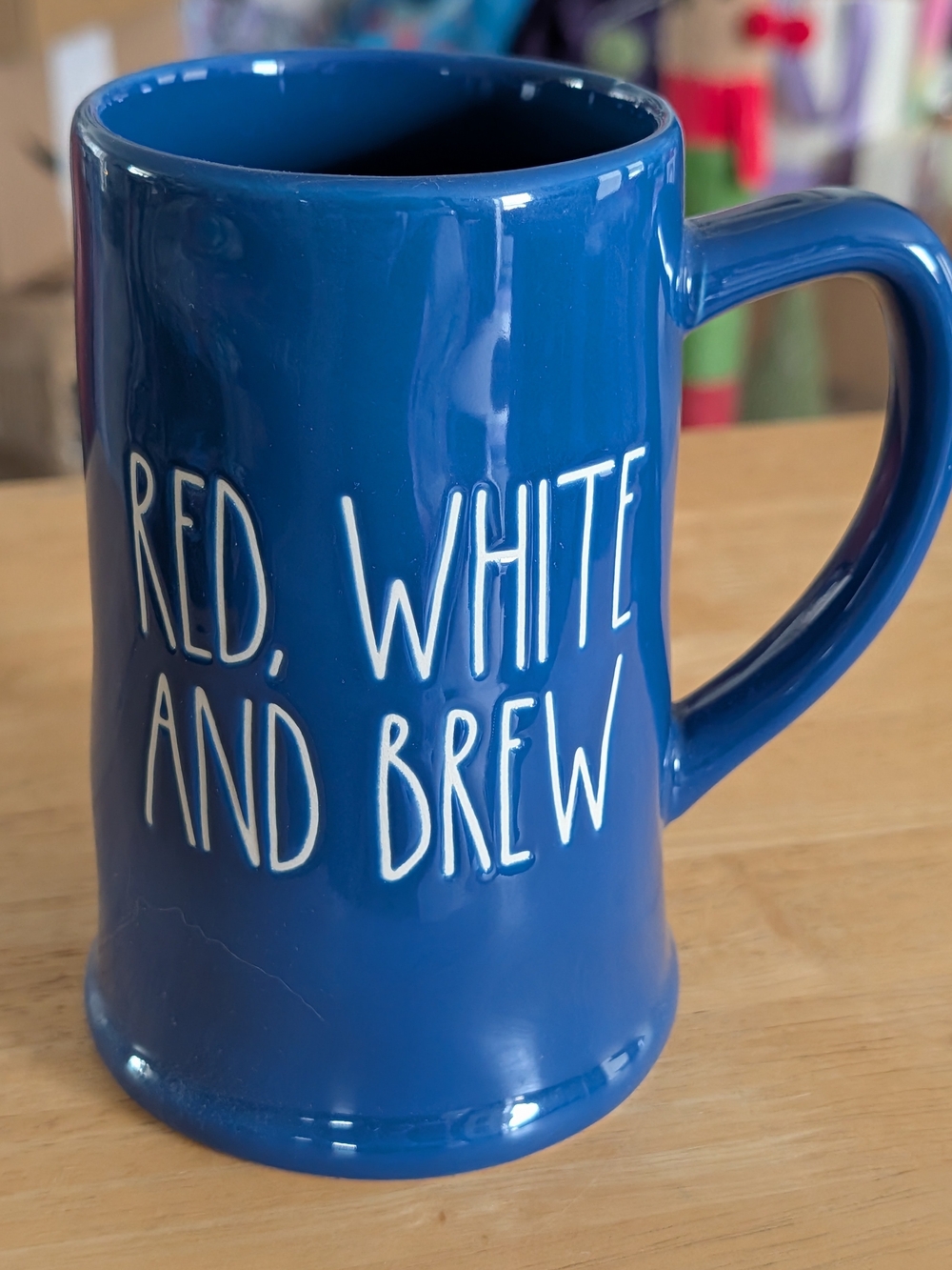 Rae Dunn Ceramic Red, White and Brew Mug